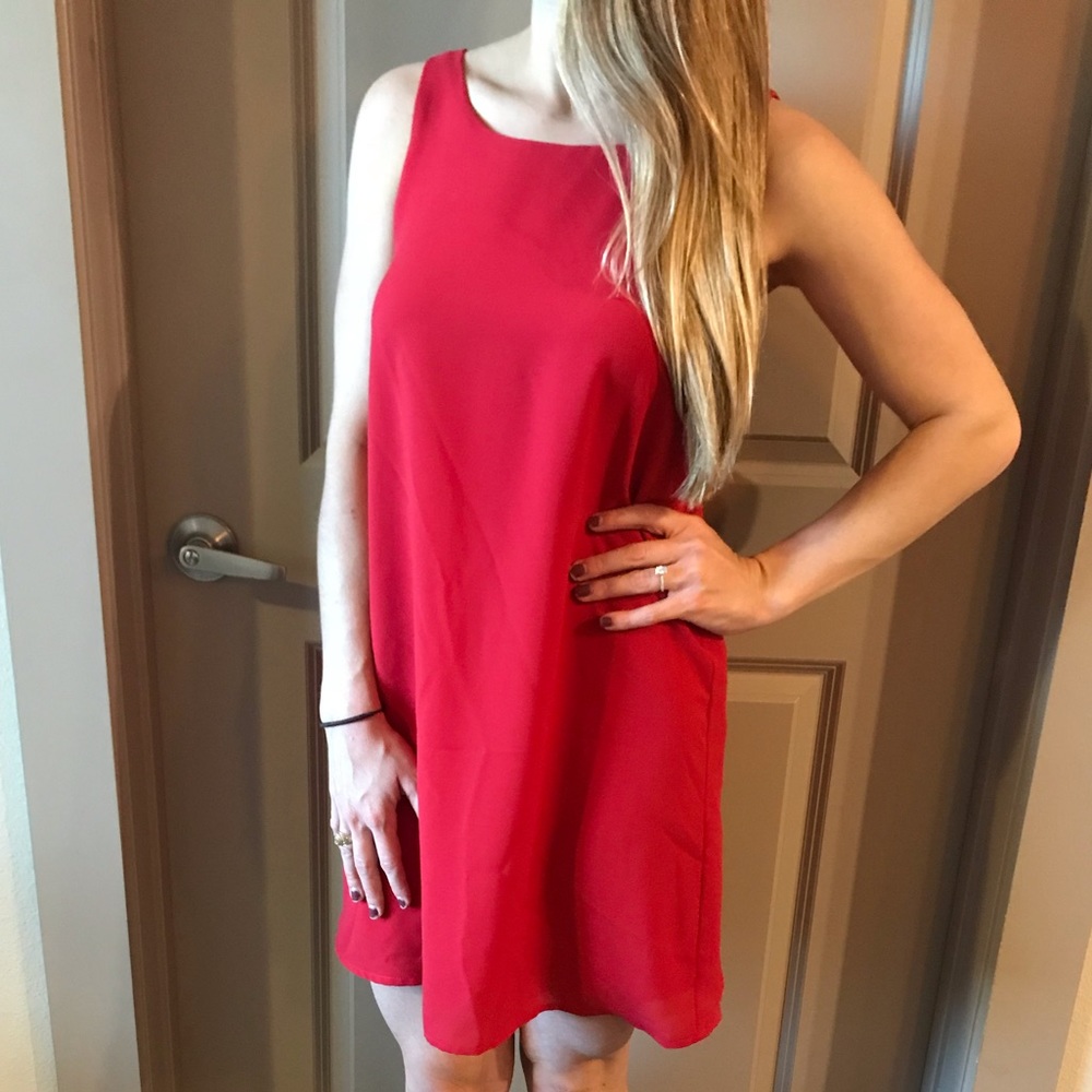 Silky red dress